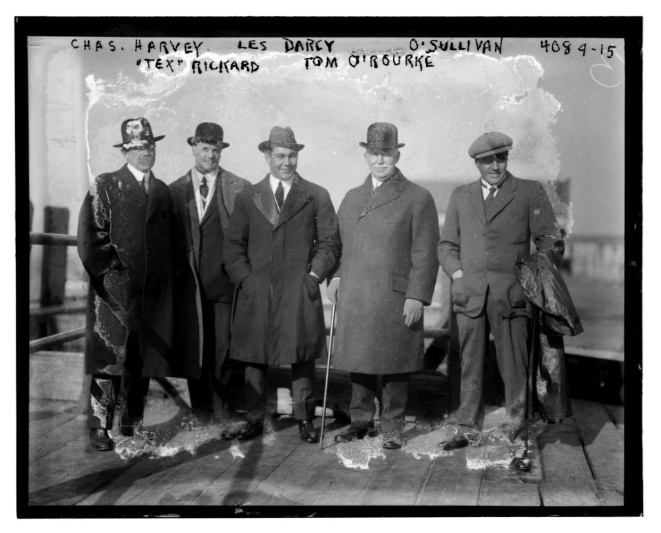 Chas. Harvey, Les Darcy, O'Sullivan, Tex Rickard, Tom O'Rourke LCCN2014703420