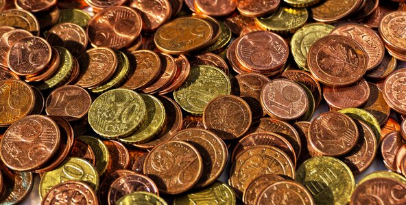 Euro cent coins currency