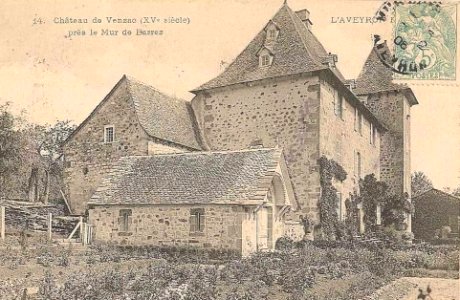 Chateau de Venzac Mur-de-Barrez carte postale 1903