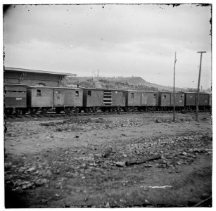 Chattanooga, Tennessee. Federal cavalry guarding railroad depot LOC cwpb.02121