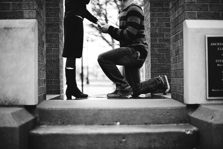 Woman couple propose