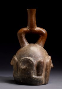Chavín - Feline-and-Cactus Stirrup Vessel - Walters 482832 - Back