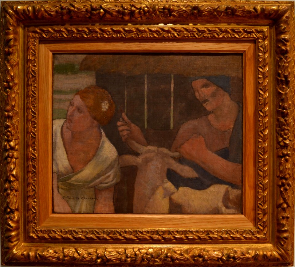 Pierre Puvis de Chavannes, Deux femmes à l'étable ou étude pour l'enfance de Sainte-Geneviève