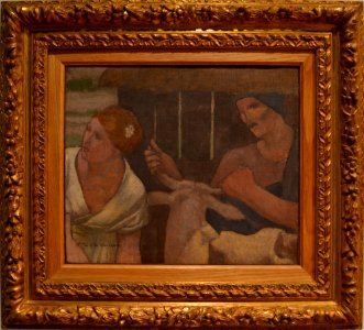 Pierre Puvis de Chavannes, Deux femmes à l'étable ou étude pour l'enfance de Sainte-Geneviève