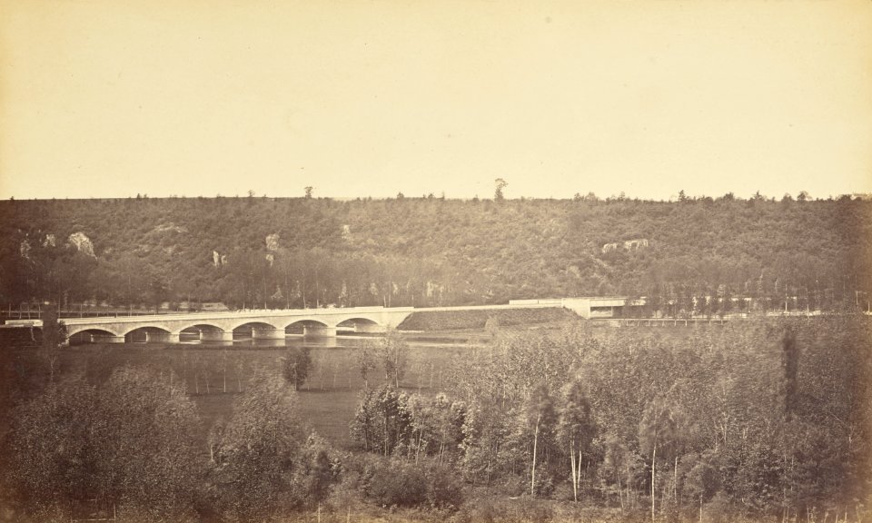 Chemin de Fer du Bourbonnais. Moret-Nevers-Vichy. 1860 - 1863. - 04 - Viaducs du Loing & du Canal, près Souppes (Seine-et-Marne) - cropped