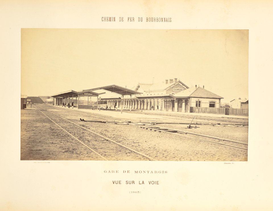 Chemin de Fer du Bourbonnais. Moret-Nevers-Vichy. 1860 - 1863. - 09 - Gare de Montargis, Vue sur la voie