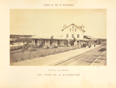 Chemin de Fer du Bourbonnais. Moret-Nevers-Vichy. 1860 - 1863. - 01 - Station de Moret, Vue prise de la bifurcation
