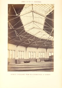 Chemin de Fer du Bourbonnais. Moret-Nevers-Vichy. 1860 - 1863. - 29 - Remise circulaire pour 32 Locomotives, à Nevers (Deuxième Vue intérieure)