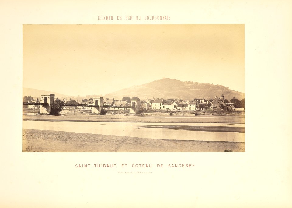 Chemin de Fer du Bourbonnais. Moret-Nevers-Vichy. 1860 - 1863. - 20 - Saint-Thibaud et coteau de Sancerre, Vue prise du Chemin de Fer