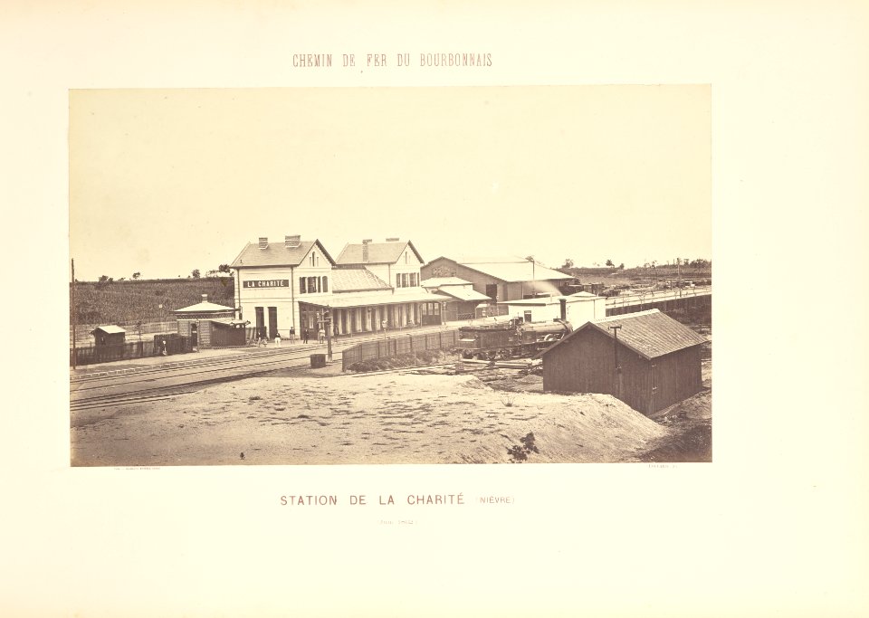 Chemin de Fer du Bourbonnais. Moret-Nevers-Vichy. 1860 - 1863. - 24 - Station de La Charité (Nièvre)