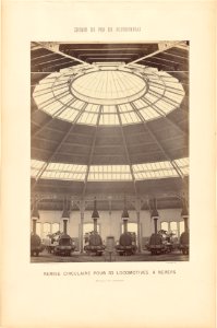 Chemin de Fer du Bourbonnais. Moret-Nevers-Vichy. 1860 - 1863. - 28 - Remise circulaire pour 32 Locomotives, à Nevers (Premiére Vue intérieure)