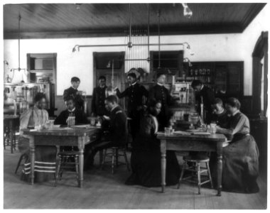 Chemistry classroom at Hampton Institute - African American male and female students, one Indian LCCN2001703808