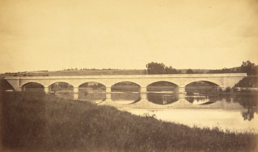 Chemin de Fer du Bourbonnais. Moret-Nevers-Vichy. 1860 - 1863. - 05 - Viaduc sur le Loing, près de Souppes - cropped