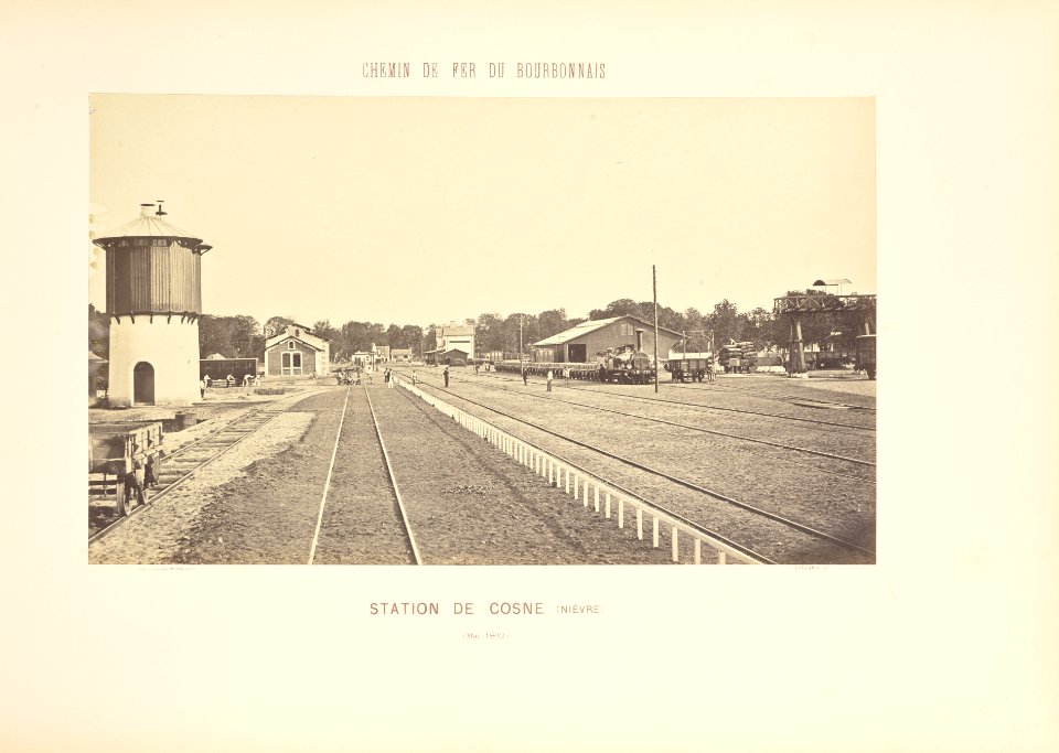 Chemin de Fer du Bourbonnais. Moret-Nevers-Vichy. 1860 - 1863. - 19 - Station de Cosne (Nièvre)