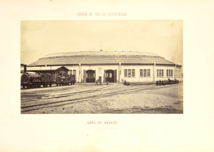 Chemin de Fer du Bourbonnais. Moret-Nevers-Vichy. 1860 - 1863. - 27 - Gare de Nevers, (Remise circulaire pour 32 Locomotives)