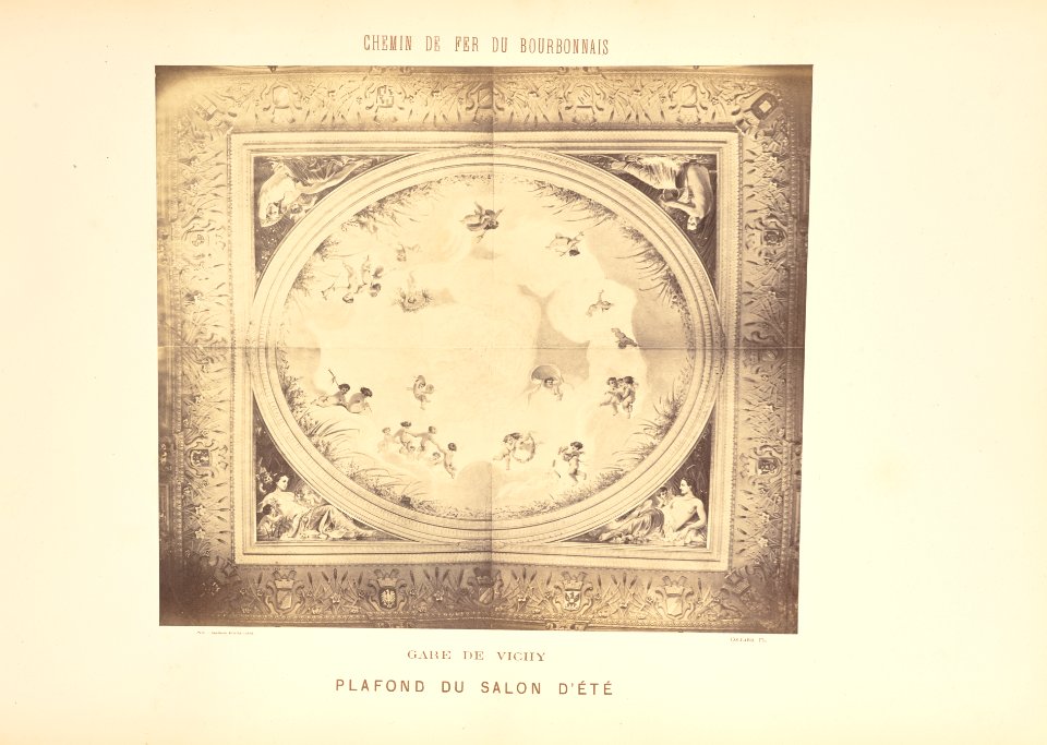 Chemin de Fer du Bourbonnais. Moret-Nevers-Vichy. 1860 - 1863. - 39 - Gare de Vichy, Plafond du salon d'Été