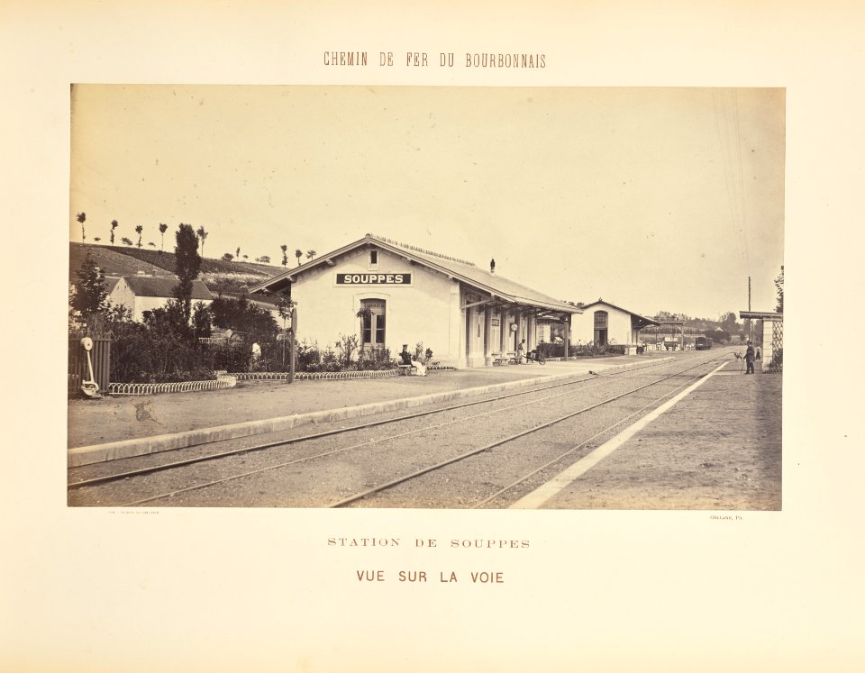 Chemin de Fer du Bourbonnais. Moret-Nevers-Vichy. 1860 - 1863. - 06 - Station de Souppes, Vue sur la voie