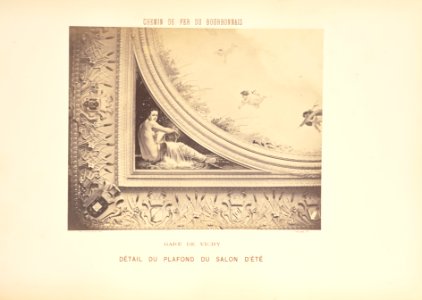 Chemin de Fer du Bourbonnais. Moret-Nevers-Vichy. 1860 - 1863. - 43 - Gare de Vichy, Détail du plafond du salon d'Été