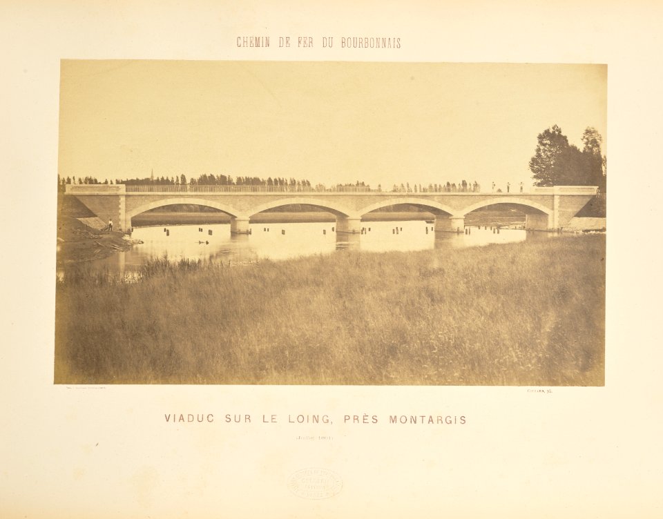 Chemin de Fer du Bourbonnais. Moret-Nevers-Vichy. 1860 - 1863. - 10 - Viaduc sur le Loing, près Montargis