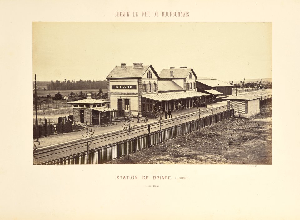 Chemin de Fer du Bourbonnais. Moret-Nevers-Vichy. 1860 - 1863. - 14 - Station de Briare (Loiret)
