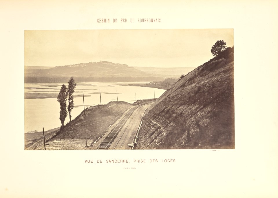 Chemin de Fer du Bourbonnais. Moret-Nevers-Vichy. 1860 - 1863. - 22 - Vue de Sancerre, prise des Loges