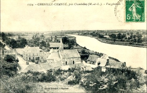 Chenillé-Changé-Carte postale ancienne-Vue générale