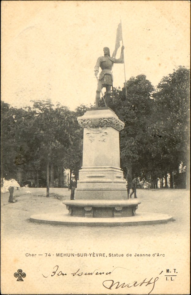 Cher, Mehun-sur-Yèvre, Statue de Jeanne d'Arc CP 5503 PR