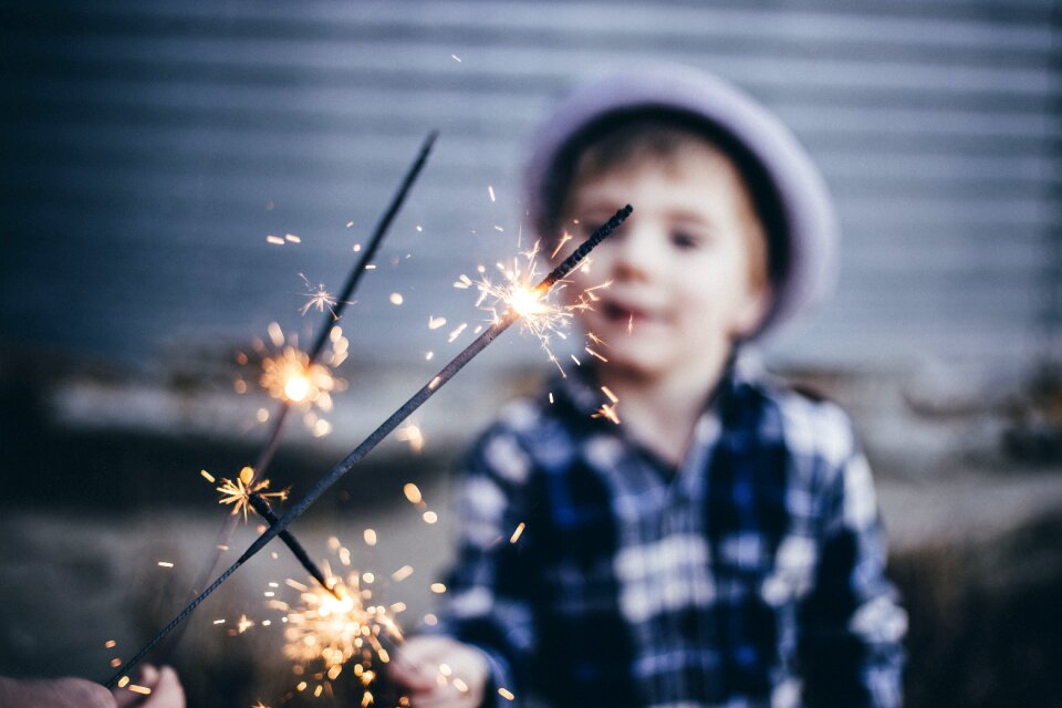 Boy spark blur photo
