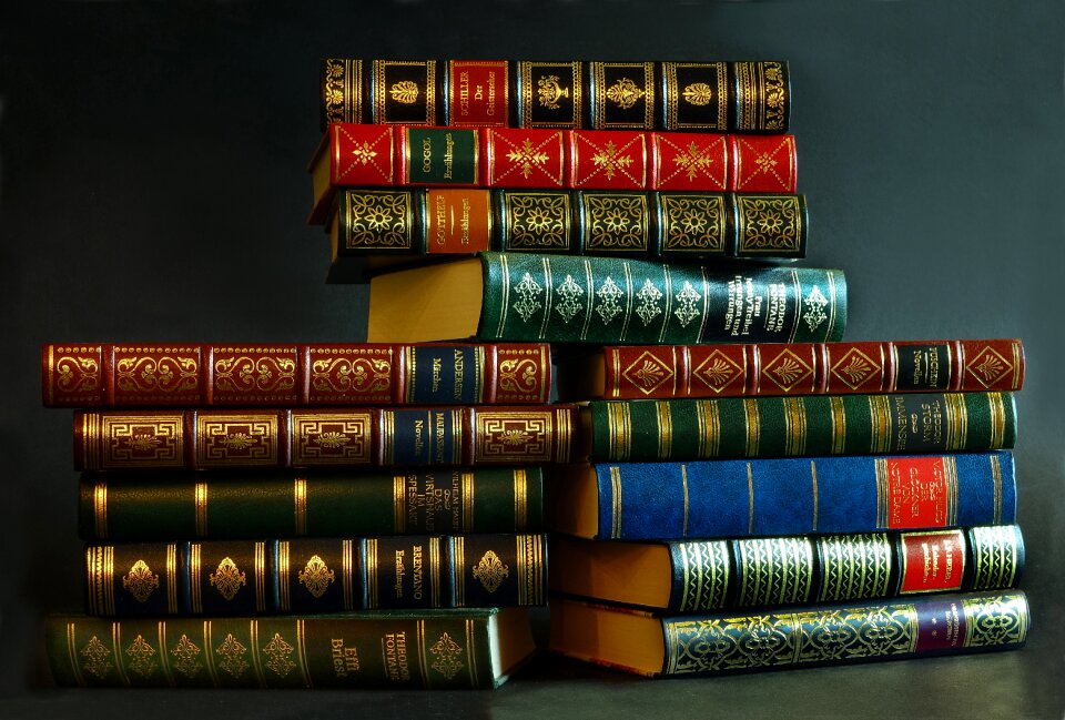 Library education book stack