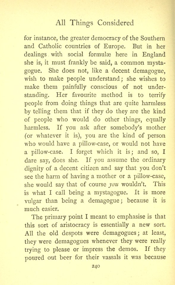 Chesterton - All Things Considered, p. 240