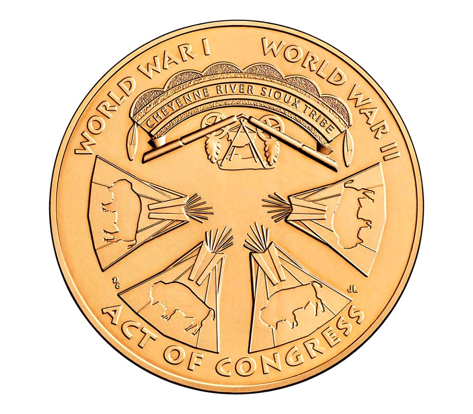 Cheyenne River Sioux Tribe Congressional Gold Medal (reverse)