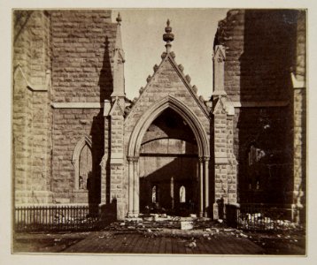 Chicago Fire of 1871, Entrance to Unity Church (NBY 1606)