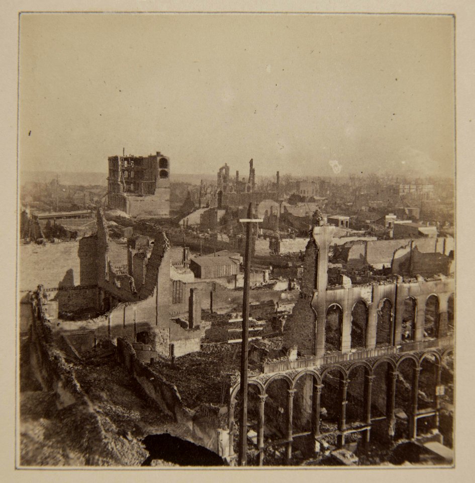 Chicago Fire of 1871, From Court House Southeast (NBY 1492)
