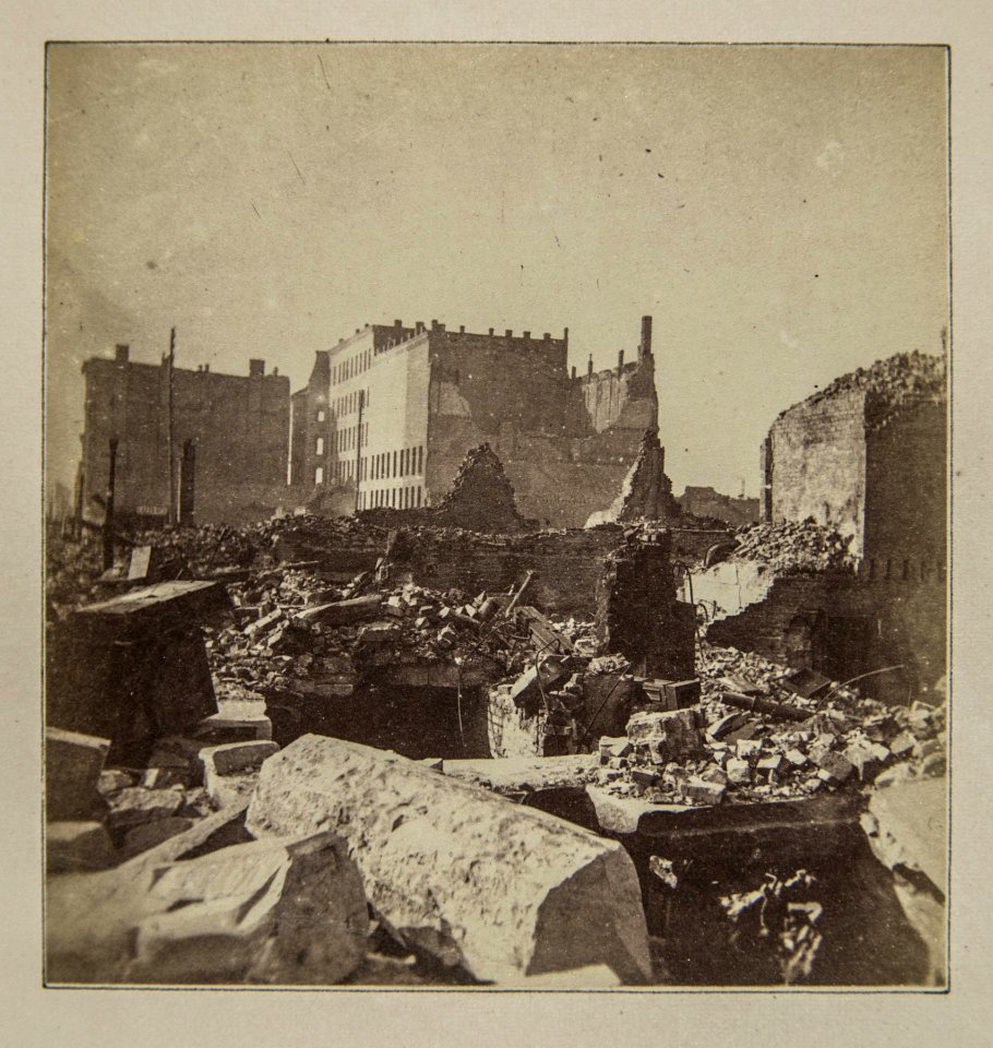 Chicago Fire of 1871, Northwest from Clark and Monroe Sts. (NBY 1650)