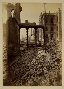 Chicago Fire of 1871, Court House Through Ruins East Side Clark St. (NBY 1538)