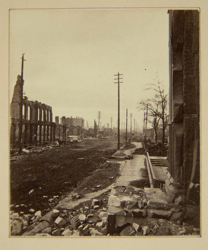 Chicago Fire of 1871, From Court House Steps South on Clark St. (NBY 1410)