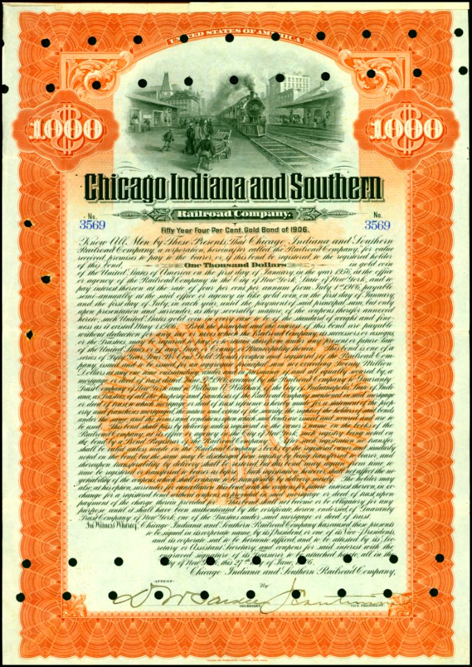 Chicago Indiana and Southern RR 1906