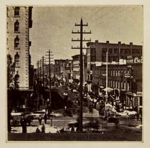 Chicago pre-fire, Clark St. North from Court House (NBY 1667)