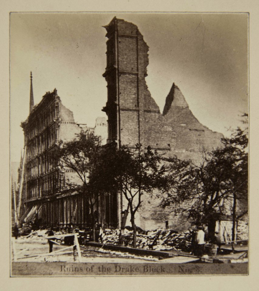 Chicago Fire of 1871, Ruins of the Drake Block (NBY 1288)