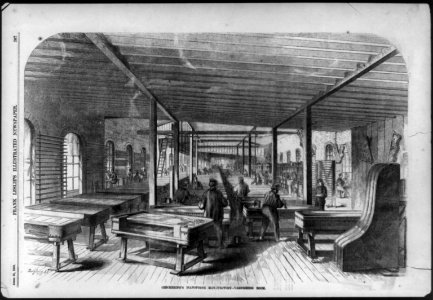 Chickering's Pianoforte Manufactory - varnishing room, (Tremont Street, Boston, Mass.) LCCN99614114
