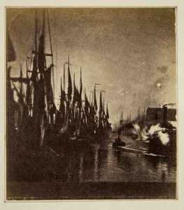 Chicago Fire of 1871, View from Rush St. Bridge (NBY 1621)
