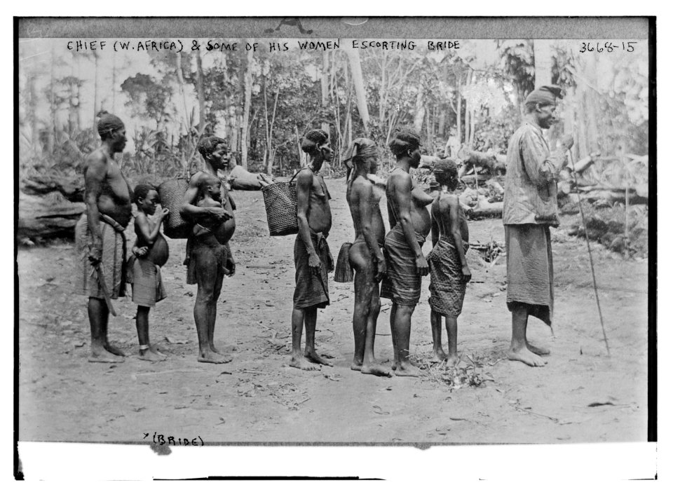Chief (W. Africa) & some of his women escorting bride LCCN2014700287