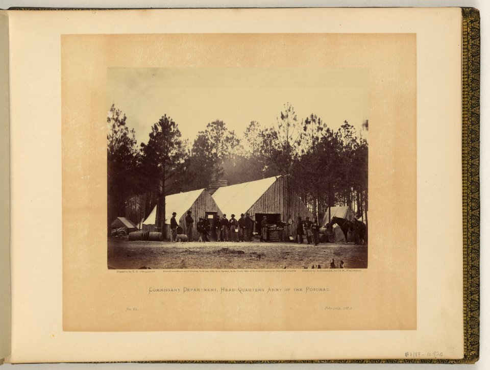 Commissary Department, Head-quarters, Army of the Potomac - negative by T.H. O'Sullivan, positive by A. Gardner. LCCN2007682520