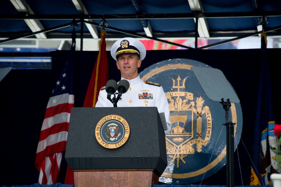 Chief of Naval Operations U.S. Navy Adm. Jonathan W. Greenert speaks to the U.S. Naval Academy class of 2013 during its graduation and commissioning ceremony May 24, 2013, in Annapolis, Md 130524-N-WL435-530
