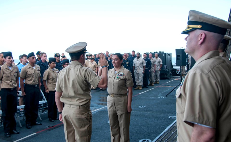 Commissioning ceremony aboard USS San Diego 140914-N-QC631-128
