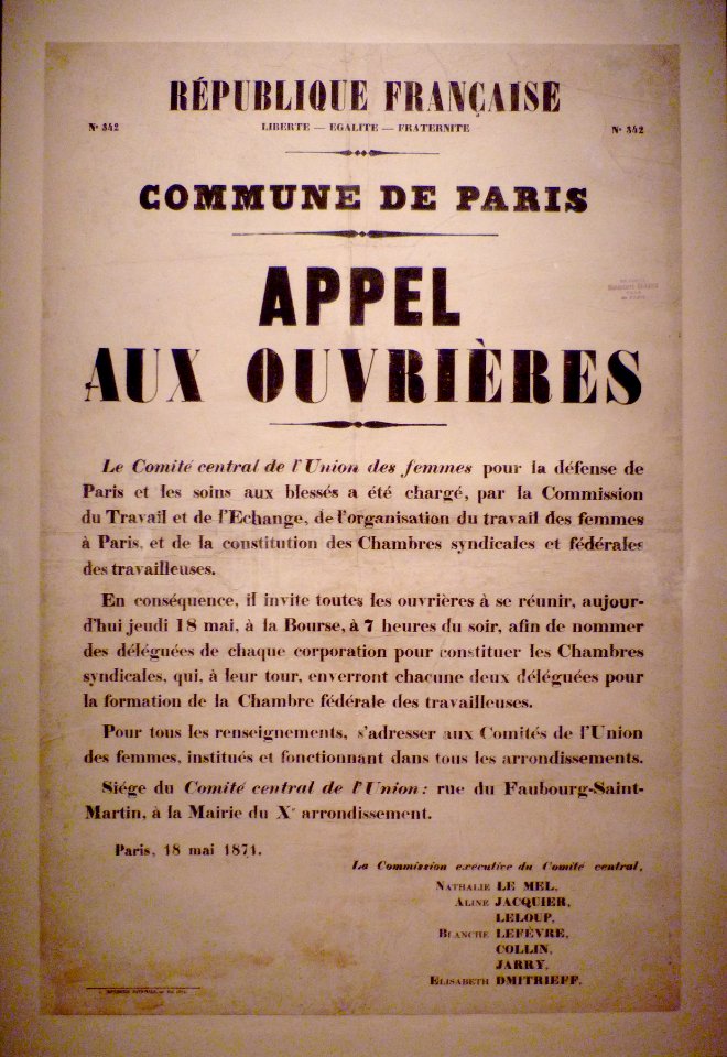 Commune de Paris Appel aux ouvrières 18 mai 1871
