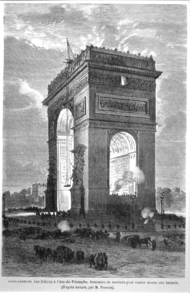 Commune de Paris batterie fédérée sur l'Arc de Triomphe