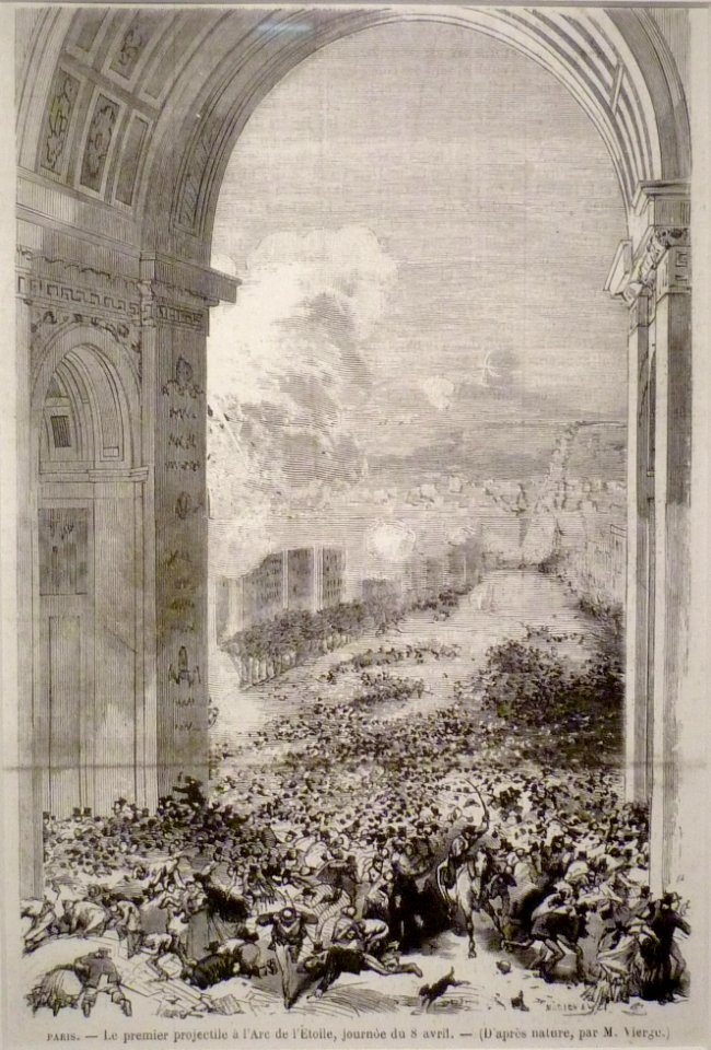 Commune de Paris obus sur l'Arc de Triomphe