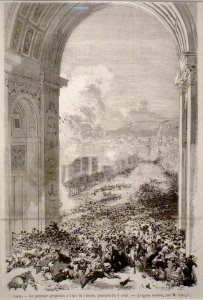 Commune de Paris obus sur l'Arc de Triomphe