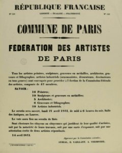 Commune de Paris, élection de la commission fédérale des artistes (1871-04-14)
